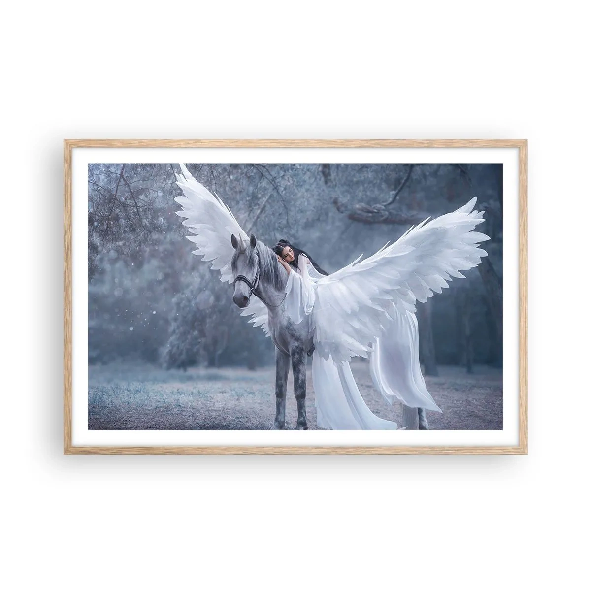 Poster in einem Rahmen aus heller Eiche - Ein inspirierter Moment - 91x61 cm