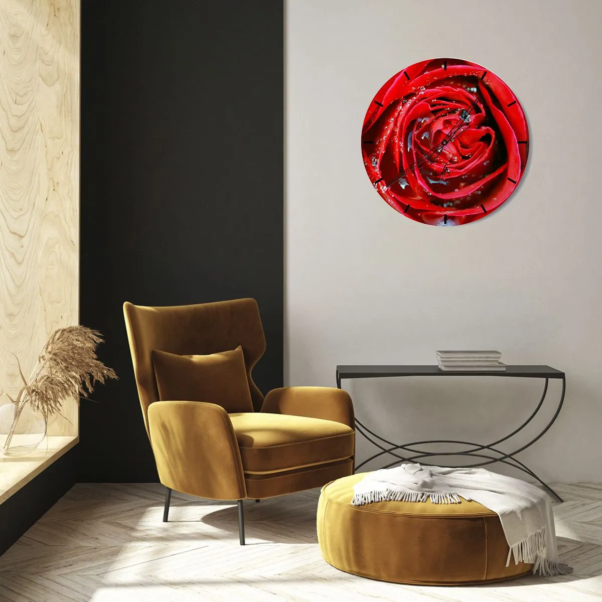 Wanduhr - Glasuhr - In den Tautropfen - 30x30 cm