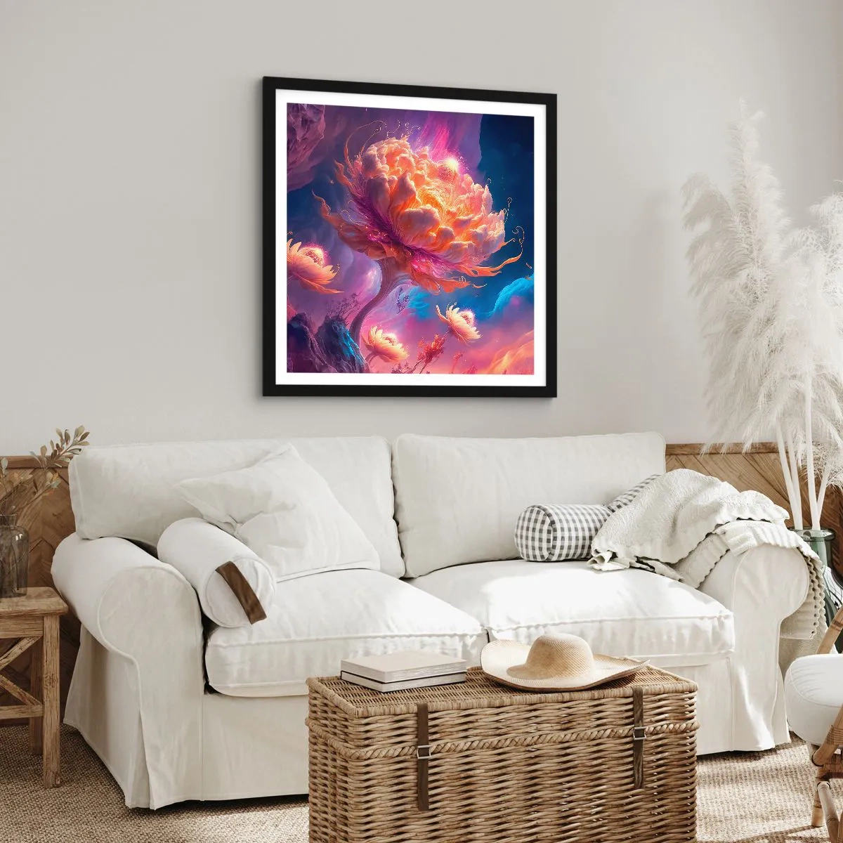 Poster in einem schwarzem Rahmen - Andere Welt - 60x60 cm