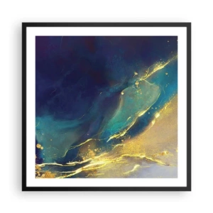 Poster in einem schwarzem Rahmen - Der goldene Teich - 60x60 cm