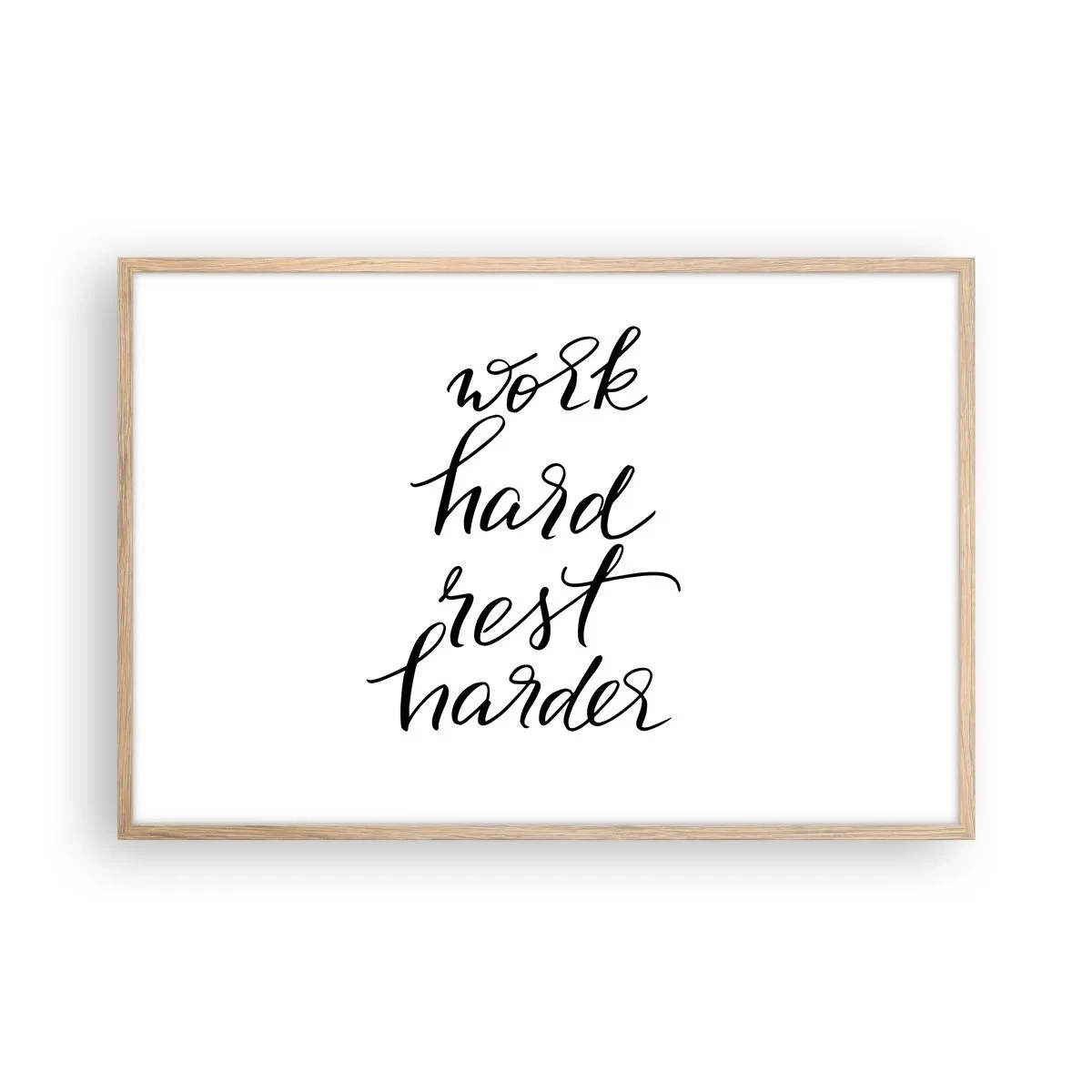 Poster in einem Rahmen aus heller Eiche - Lebensbalance - 91x61 cm