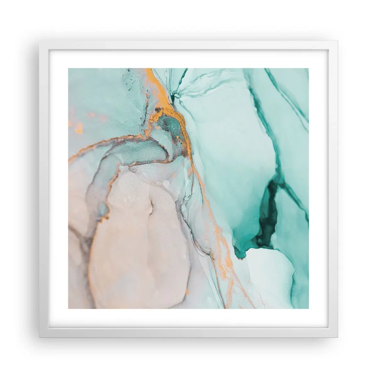 Poster in einem weißen Rahmen - Ein Tanz der Formen und Farben - 50x50 cm