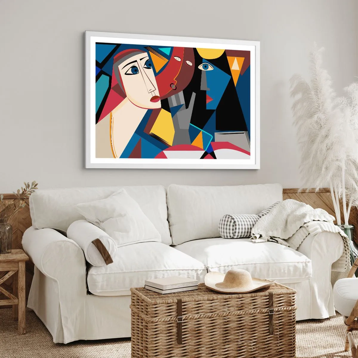 Poster in einem weißen Rahmen - Gespräch zwischen Kubisten - 50x40 cm