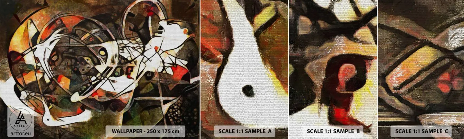 Fototapeten Muster Selbstklebend Deluxe Sticker - Hören Sie den Verkehr? - Abstraktion, Kubismus, Stück - 100x30 cm