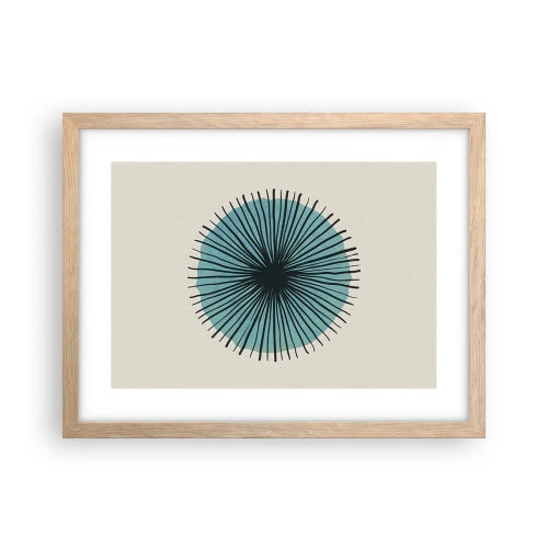Poster in einem Rahmen aus heller Eiche - Strahlend im Blau - 40x30 cm