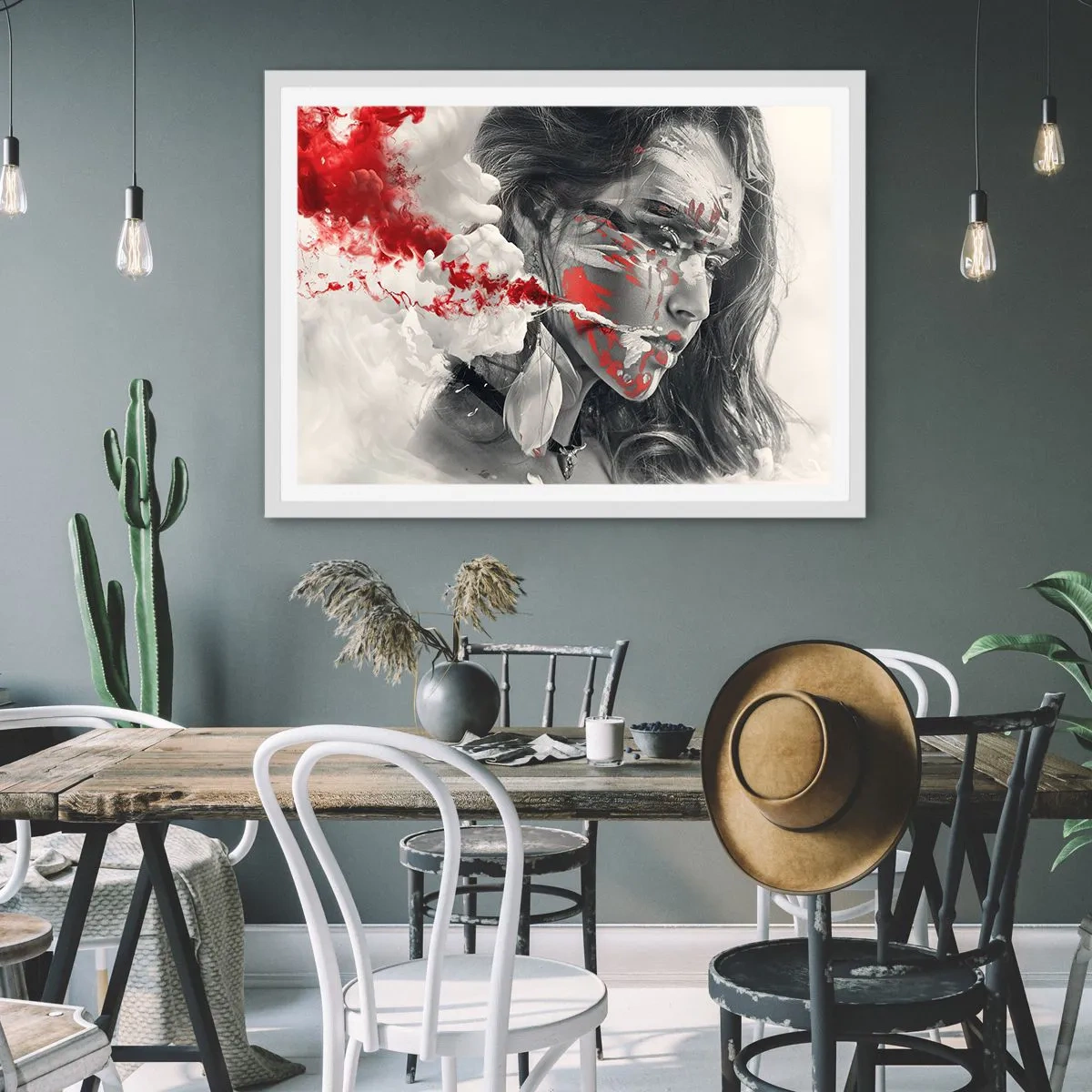 Poster in einem weißen Rahmen - Im Dunst der Absurdität - 70x50 cm