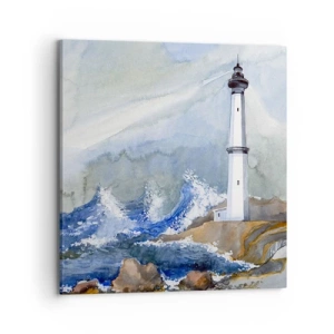 Bild auf Leinwand - Leinwandbild - Gegen die Dunkelheit und den Sturm - 70x70 cm