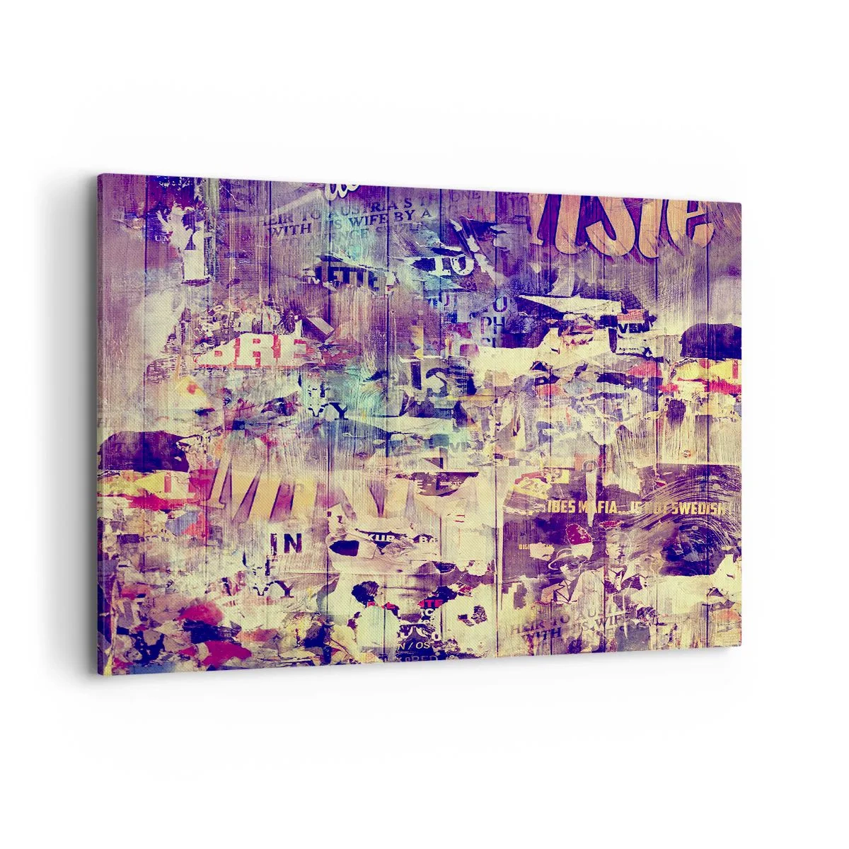 Bild auf Leinwand - Leinwandbild - Bunte abstrakte Collage mit Text und Grafiken - 120x80cm - Und das ist alles, was es geben wird - Moderne Wanddekoration für Wohnzimmer und Schlafzimmer ARTTOR