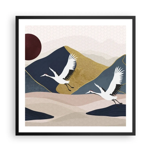 Poster in einem schwarzem Rahmen - Es ist wieder ein Tag VERFLOGEN - 60x60 cm