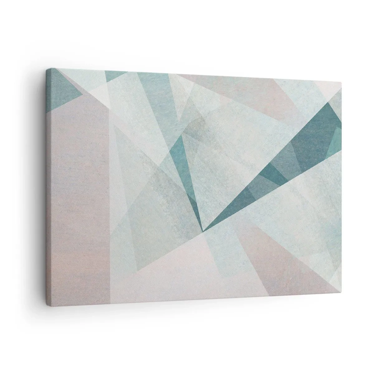 Bild auf Leinwand - Leinwandbild - Geometrische Formen in Pastelltönen von Blau und Grau - 70x50cm - Einfach aber dynamisch - Moderne Wanddekoration für Wohnzimmer und Schlafzimmer ARTTOR