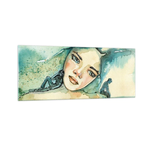 Glasbild - Bild auf glas - Bin ich blau? - 100x40 cm