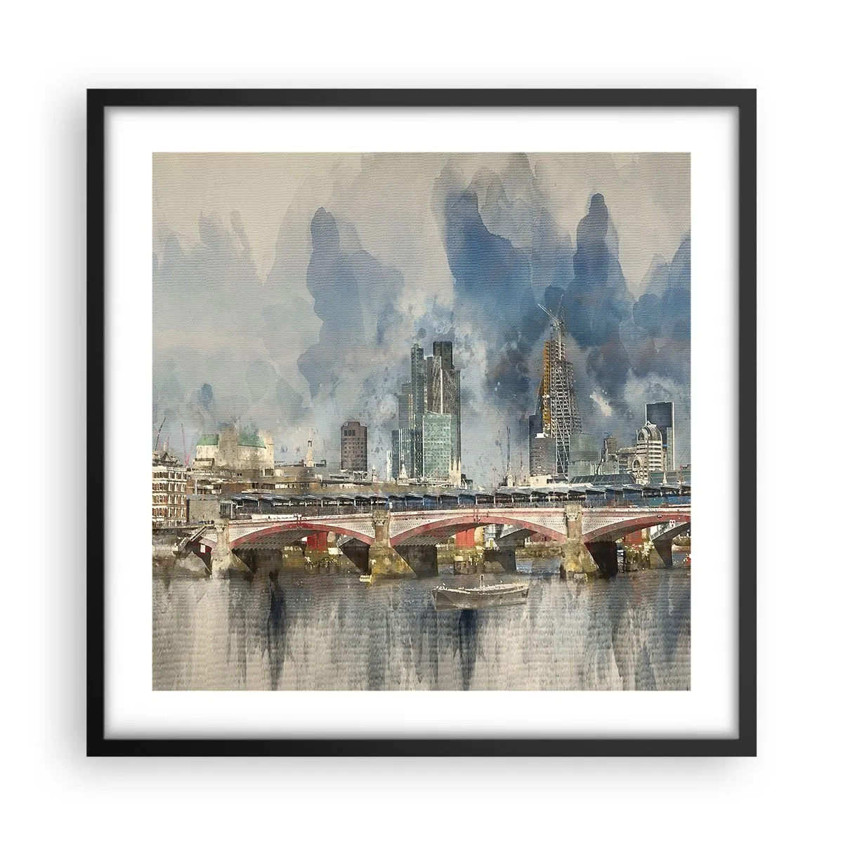 Poster in einem schwarzem Rahmen - London in seiner ganzen Pracht - 50x50 cm