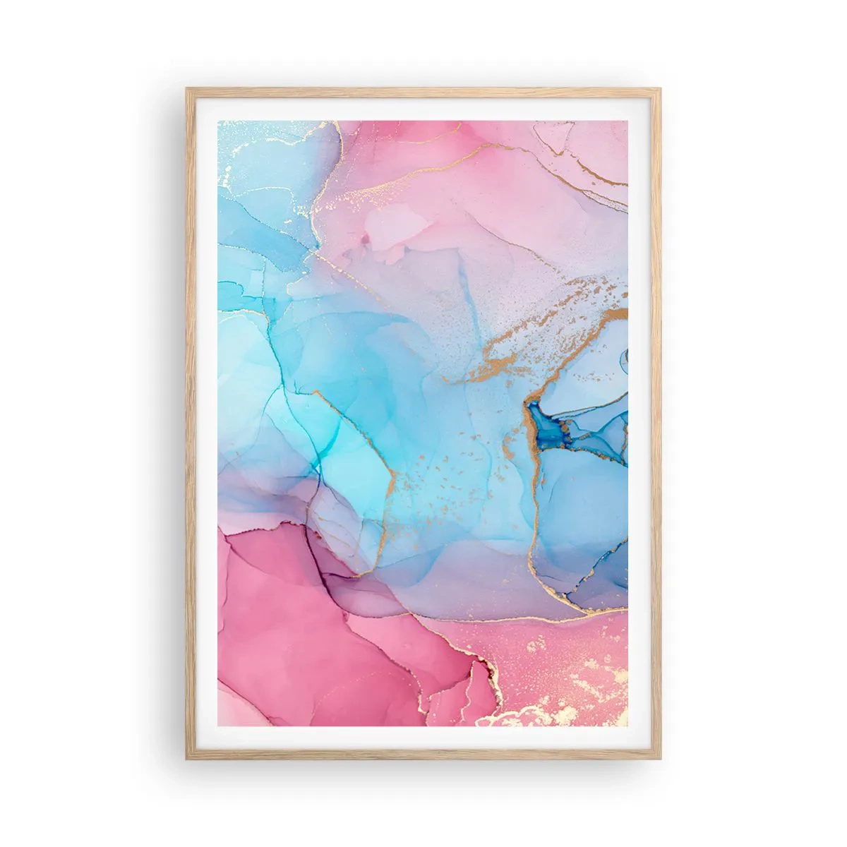 Poster in einem Rahmen aus heller Eiche - Begegnung und Durchdringung - 70x100 cm