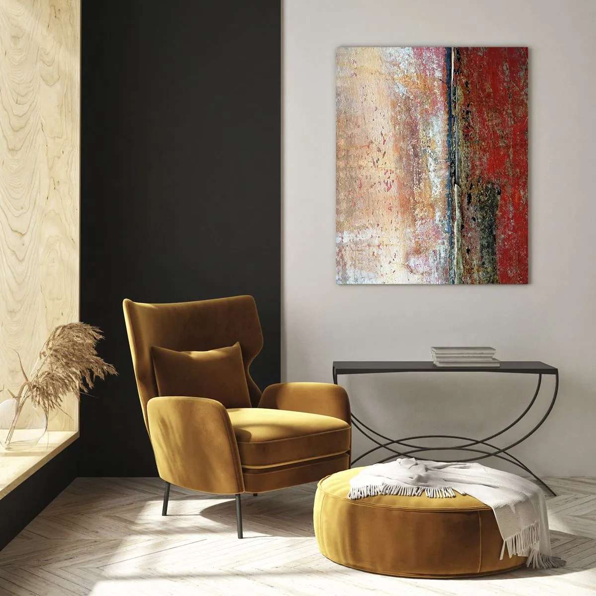 Glasbild - Bild auf glas - Eine abstrakte Komposition, inspiriert vom Meer und der Natur. - 70x100cm - Vielleicht liegt es am Meer - Moderne Wanddekoration für Wohnzimmer und Schlafzimmer ARTTOR