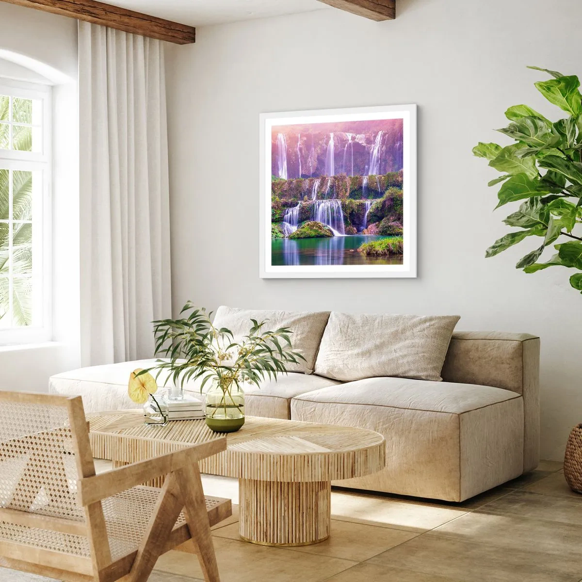 Poster in einem weißen Rahmen - Treppe zum Himmel - 40x40 cm