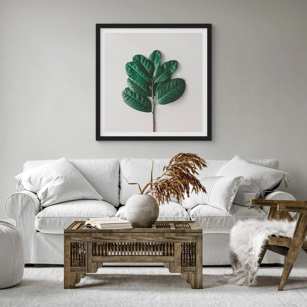 Poster in einem schwarzem Rahmen - Eine Zeichnung purer Natur - 40x40 cm