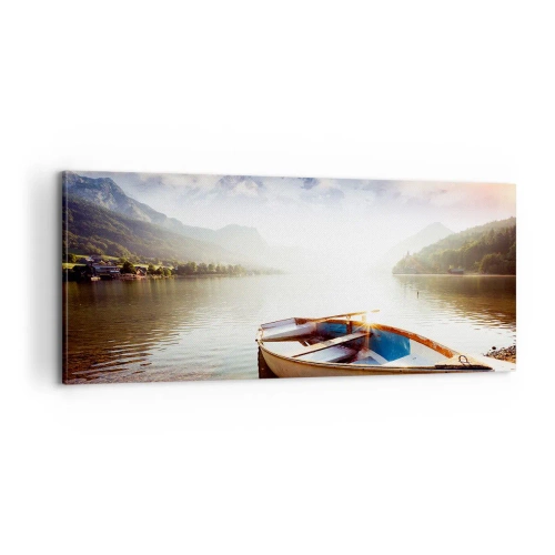 Bild auf Leinwand - Leinwandbild - Am tollen und klaren Wasser - 100x40 cm