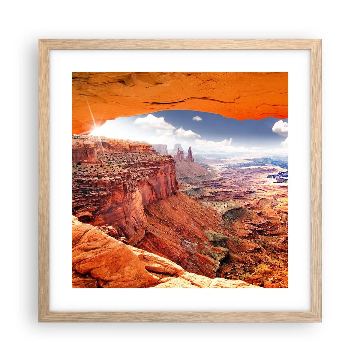 Poster in einem Rahmen aus heller Eiche - Von der Natur selbst geschnitzt - 40x40 cm