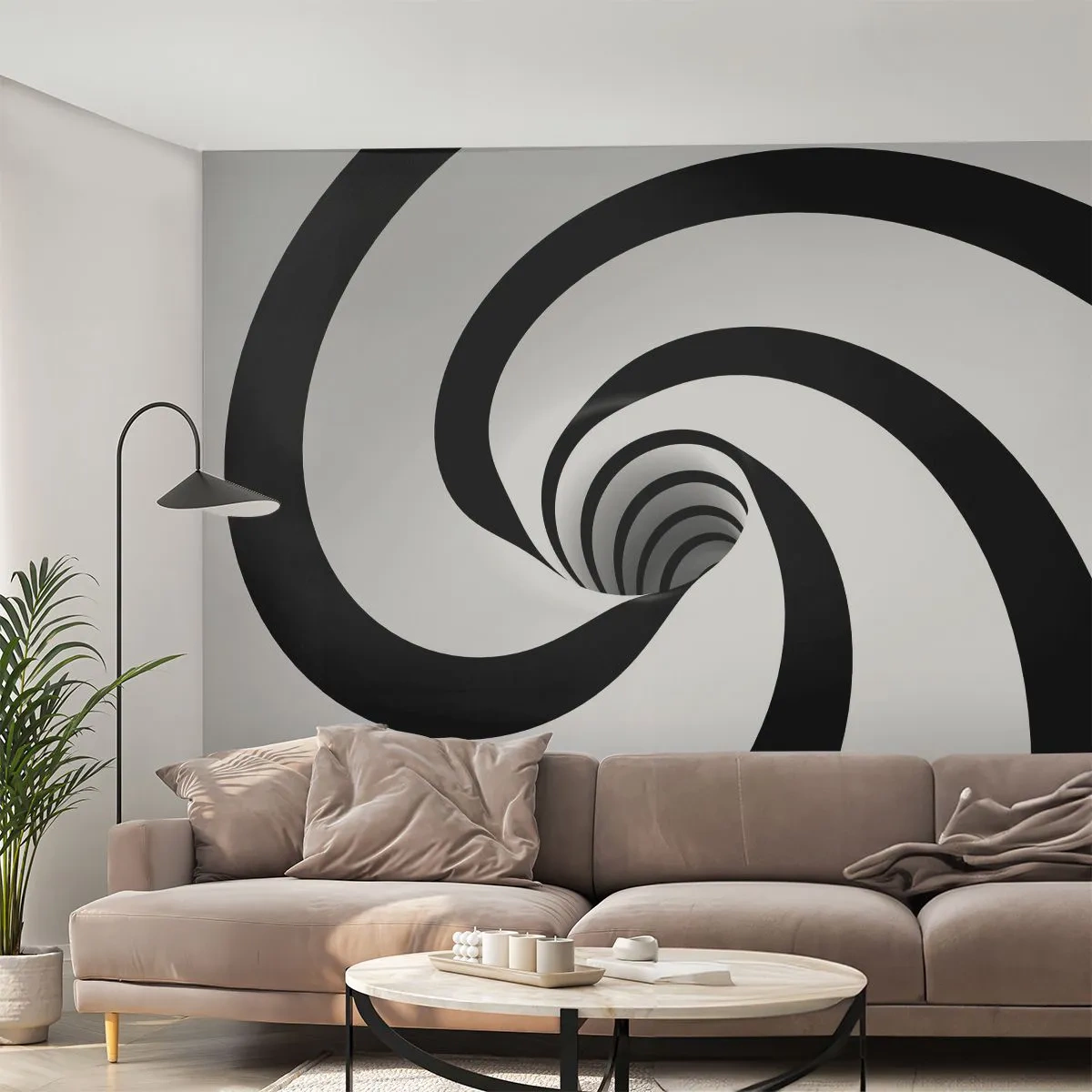 Fototapete Premium Canvas - Dem Wirbel nachgeben? - Abstraktion, 3D, Wirbel - 500x350 cm