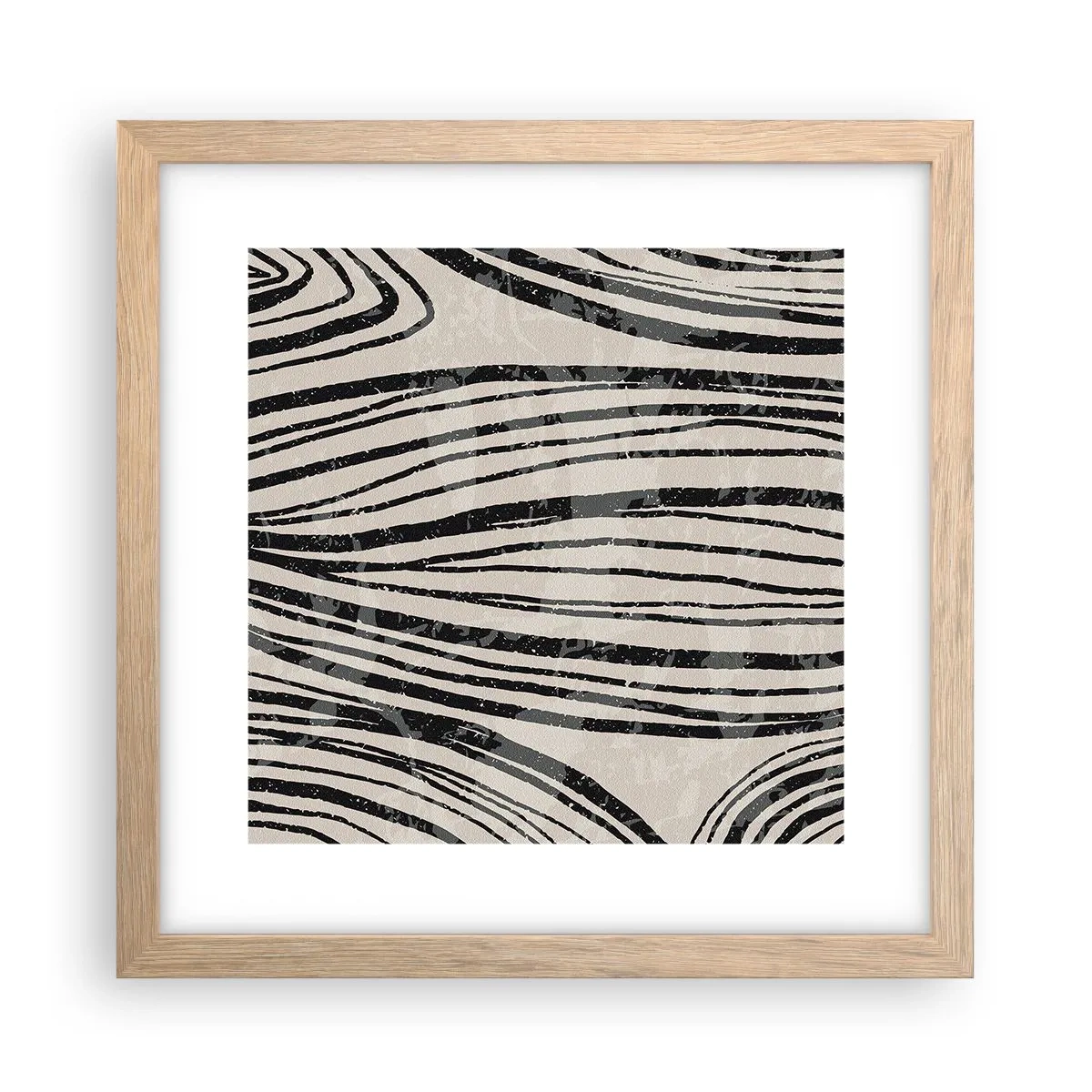 Poster in einem Rahmen aus heller Eiche - Linienpool - 30x30 cm