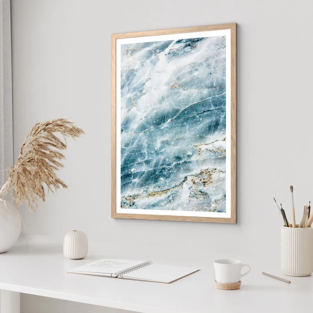 Poster in einem Rahmen aus heller Eiche - Eiswelt - 40x50 cm