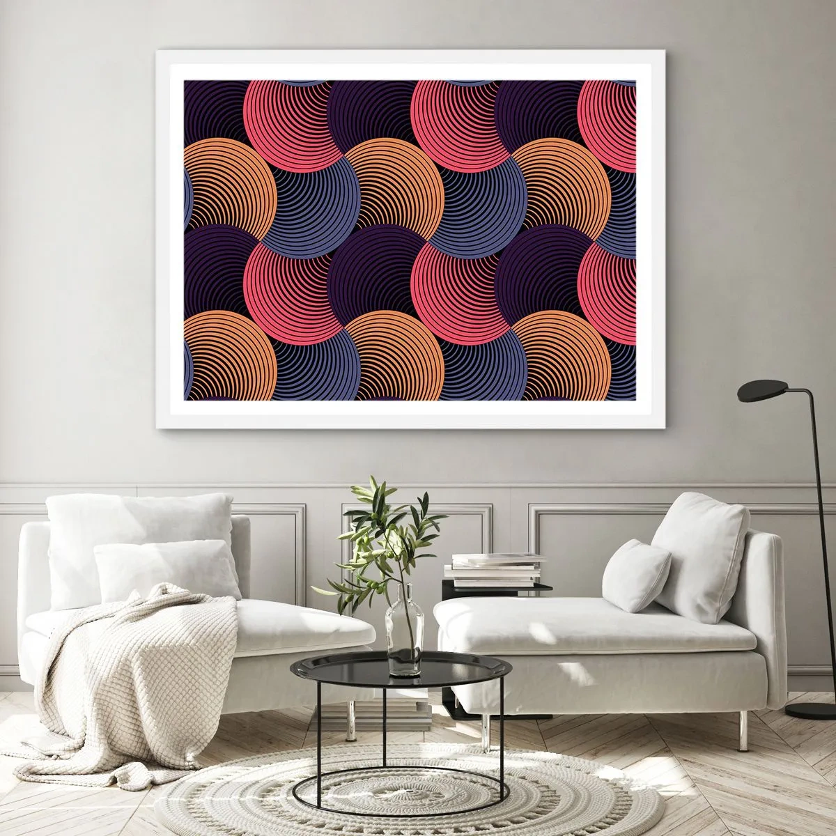 Poster in einem weißen Rahmen - Im kreisenden Rhythmus - 40x30 cm