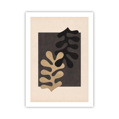 Poster - Minimalistische abstrakte Grafiken mit organischen Formen - 50x70cm - Abwesenheit und Ergänzung - Moderne Wanddekoration für Wohnzimmer und Schlafzimmer ARTTOR