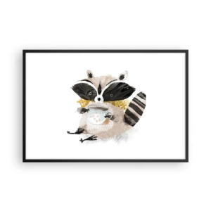 Poster in einem schwarzem Rahmen - Mein Freund der Waschbär - 91x61 cm