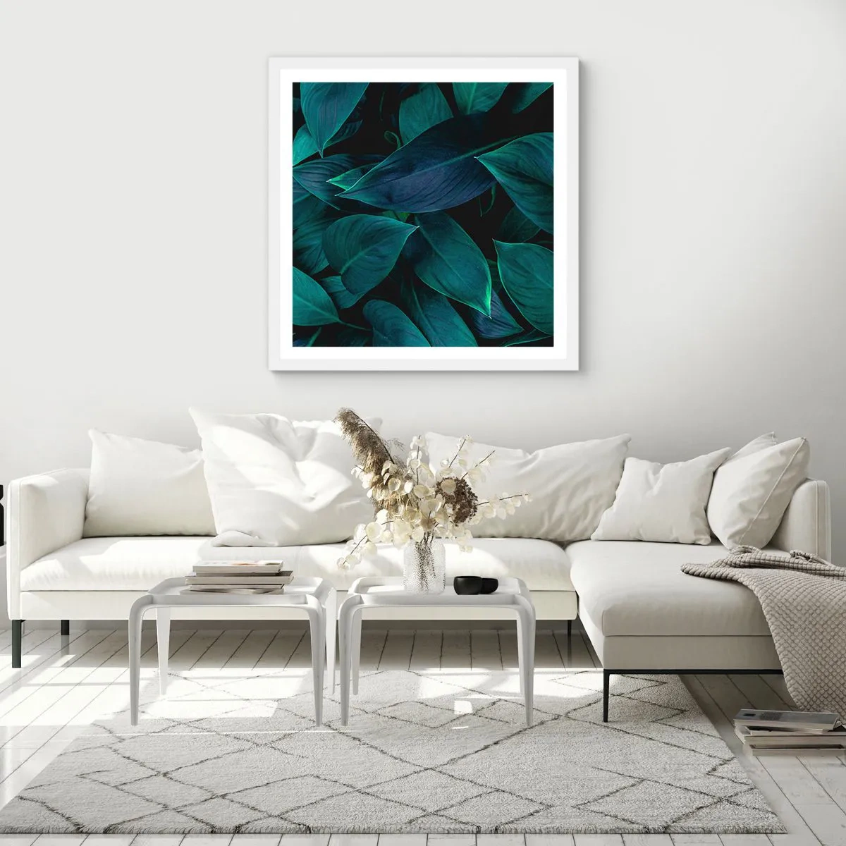 Poster in einem weißen Rahmen - Grün in sich selbst - 50x50 cm