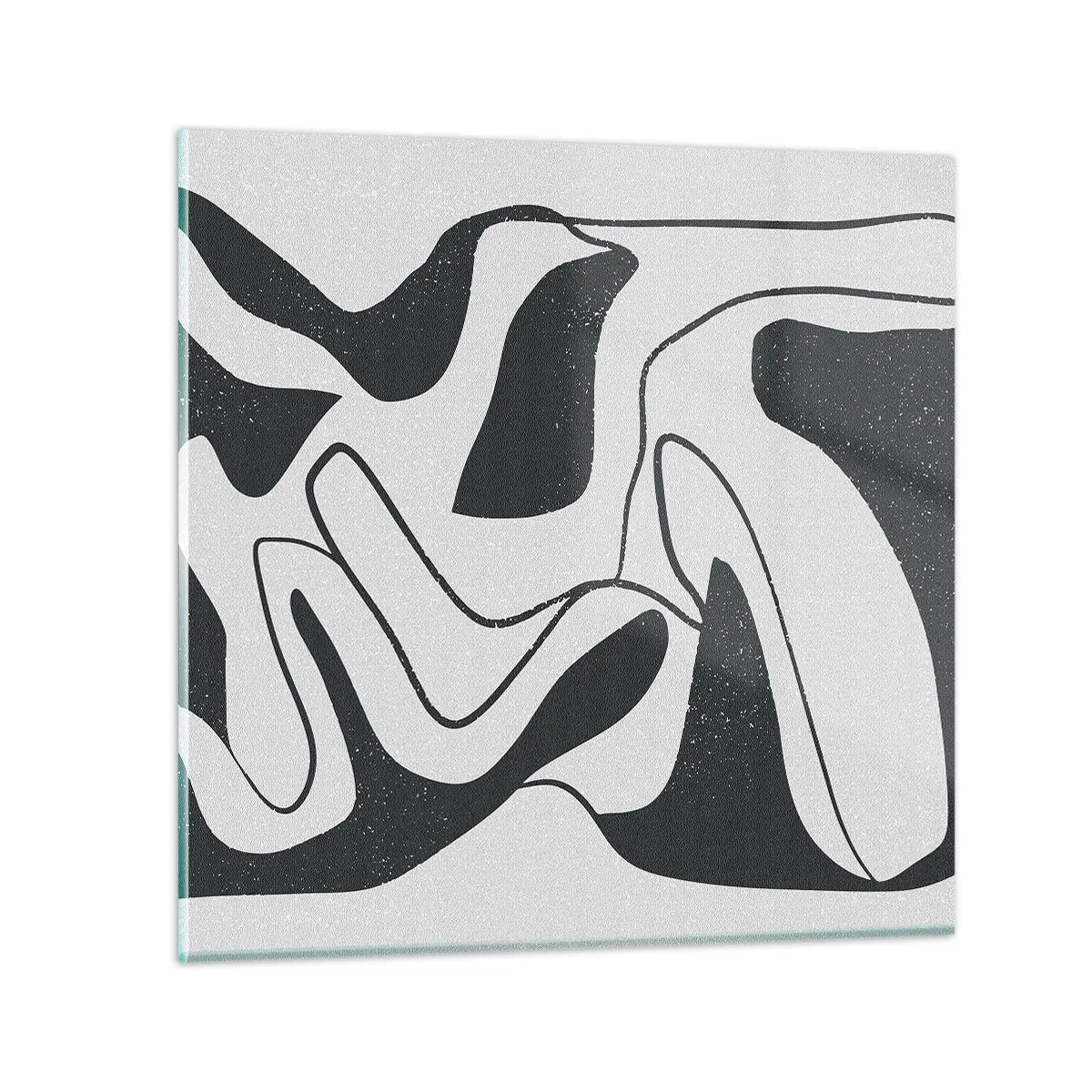 Glasbild - Bild auf glas - Abstraktes Spiel im Labyrinth - 30x30 cm