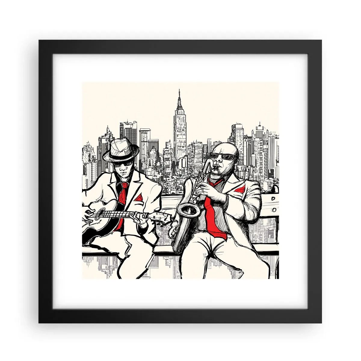 Poster in einem schwarzem Rahmen - New Yorker Improvisation - 30x30 cm