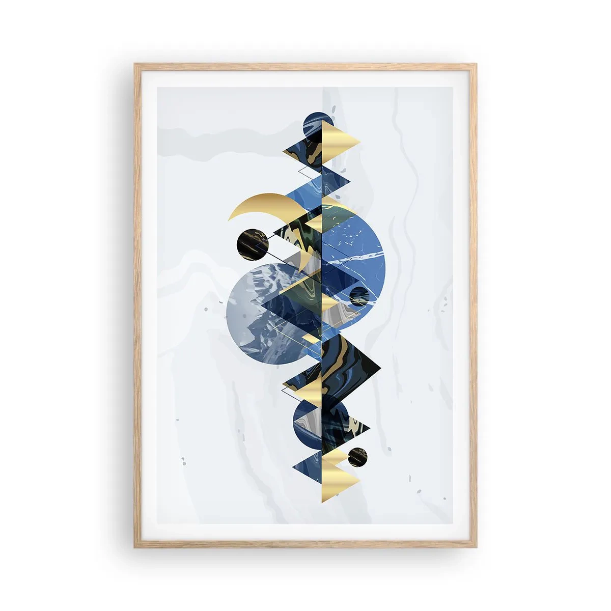 Poster in einem Rahmen aus heller Eiche - Geometrische Landschaft - 70x100 cm