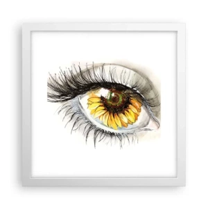 Poster in einem weißen Rahmen - Ein Look so heiß wie der Sommer - 30x30 cm