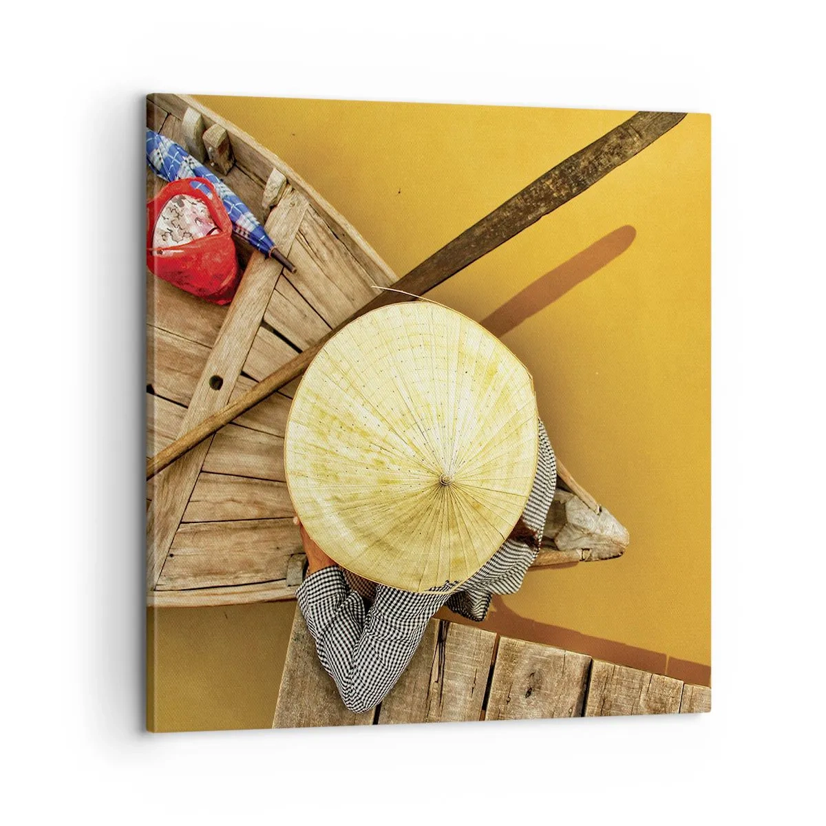 Bild auf Leinwand - Leinwandbild - Leben am Gelben Fluss - 60x60 cm