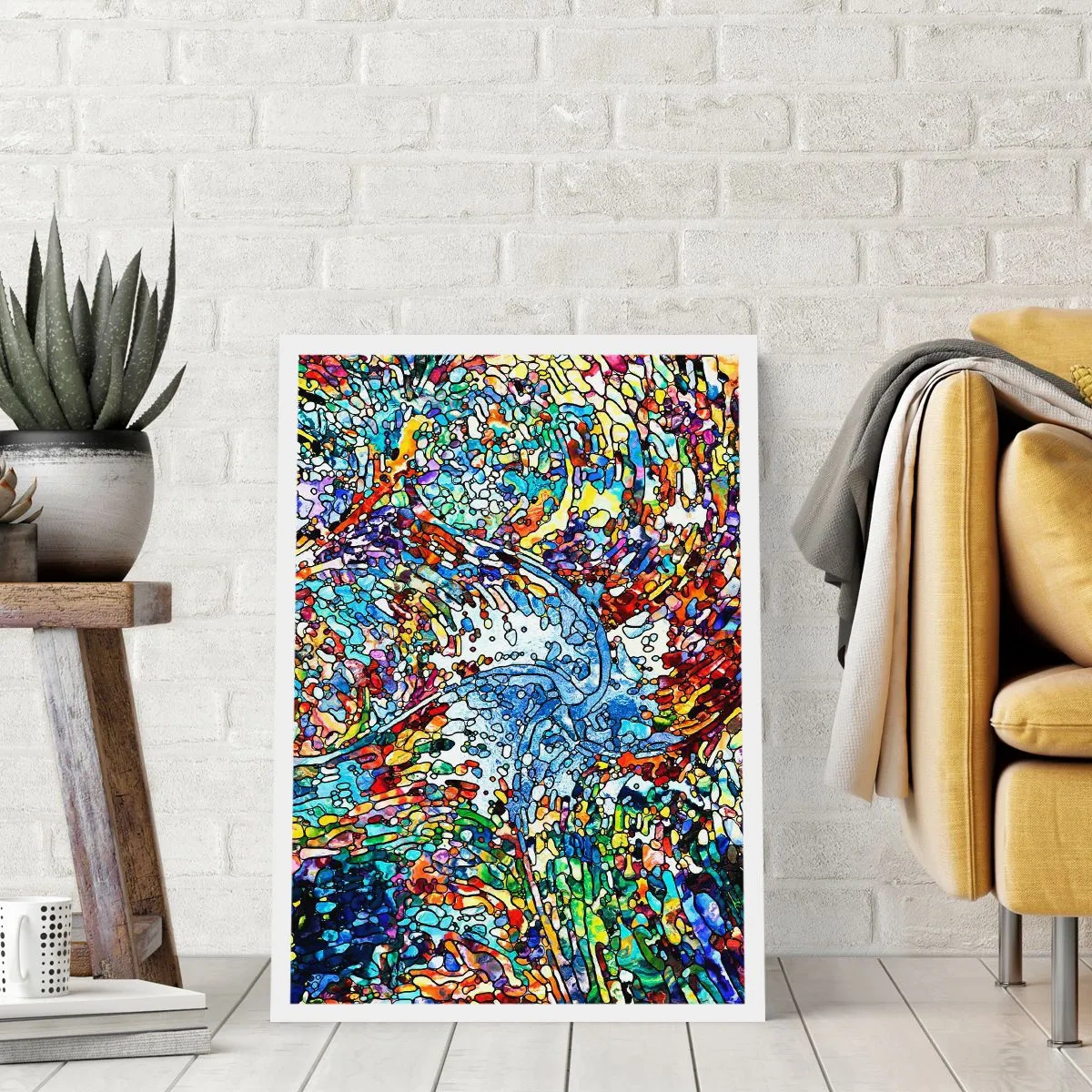 Poster - Glasmalerei Wassertropfen - 70x100 cm