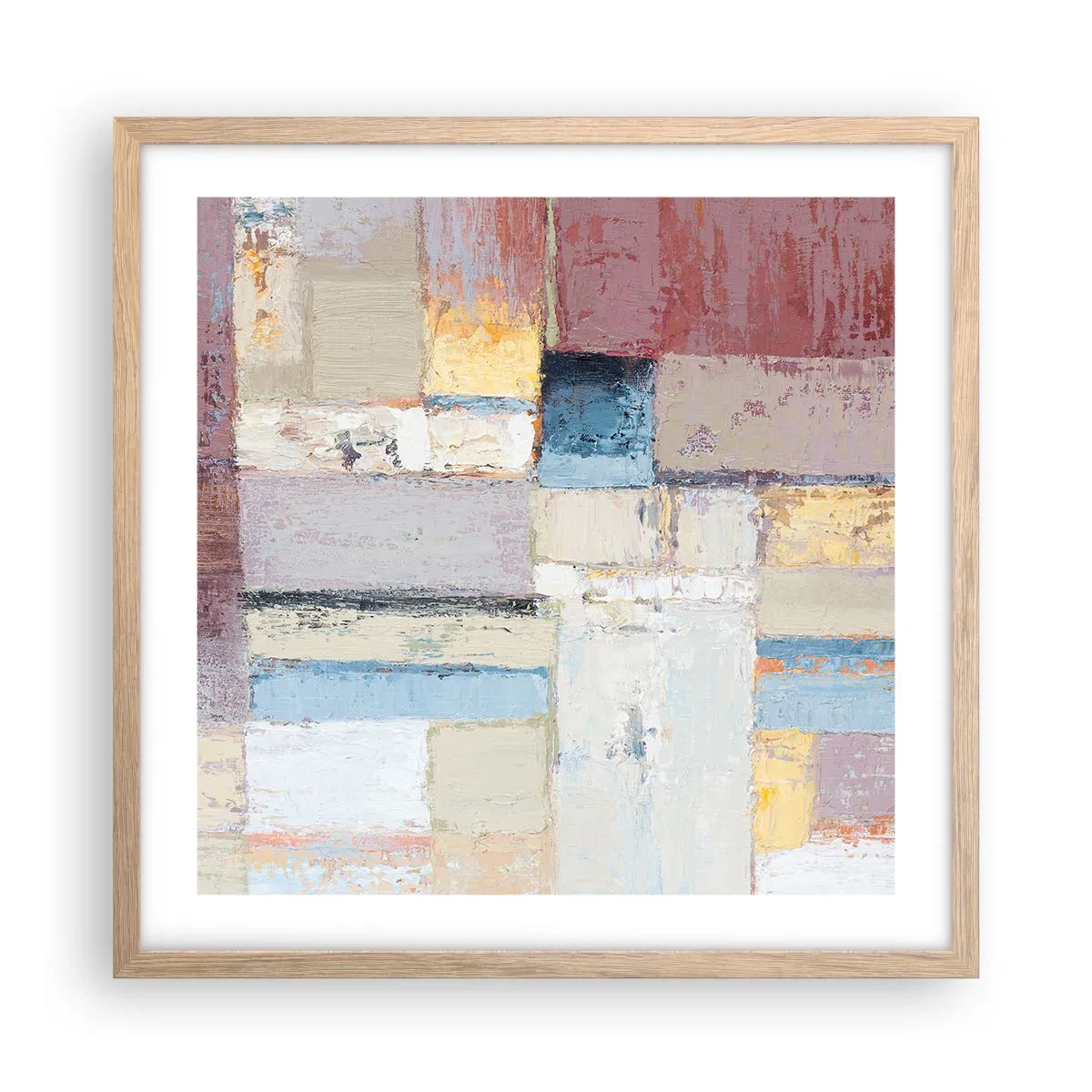 Poster in einem Rahmen aus heller Eiche - Ruhe der Geometrie - 50x50 cm