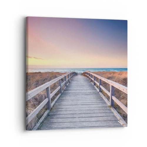 Bild auf Leinwand - Leinwandbild - Baltische Abend-Aurora - 30x30 cm