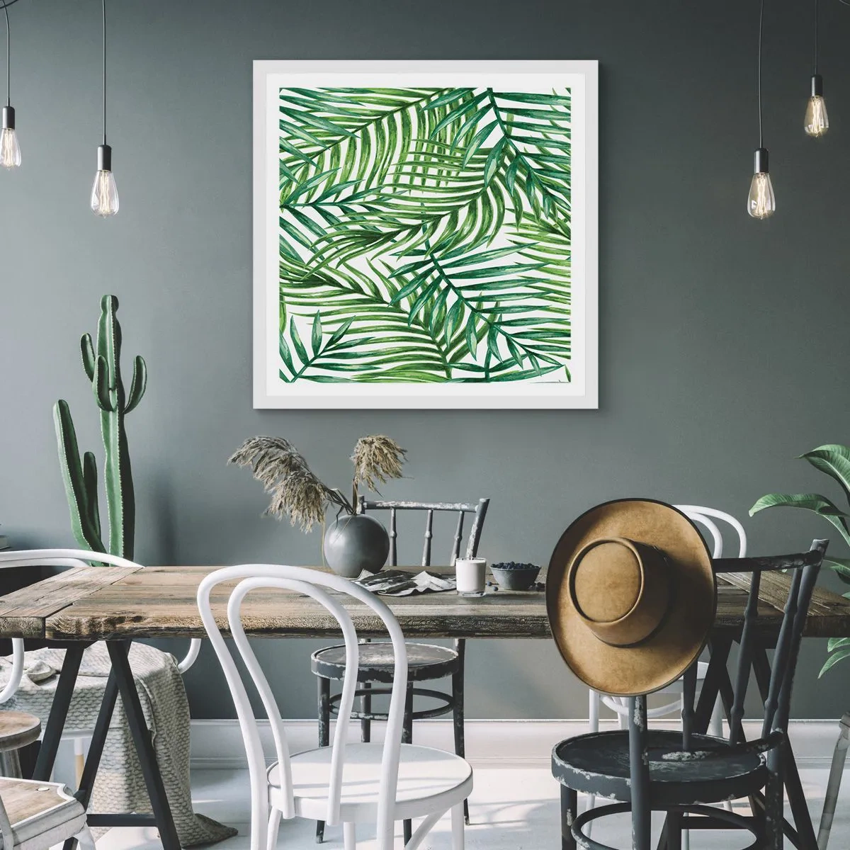 Poster in einem weißen Rahmen - Unter dem grünen Baldachin - 40x40 cm