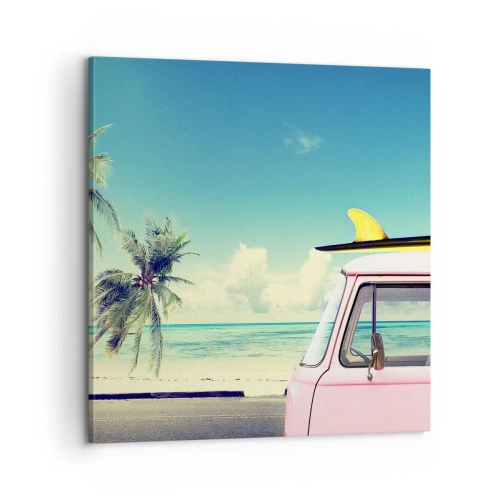 Bild auf Leinwand - Leinwandbild - Zeit um in die Ferien zu starten - 60x60 cm