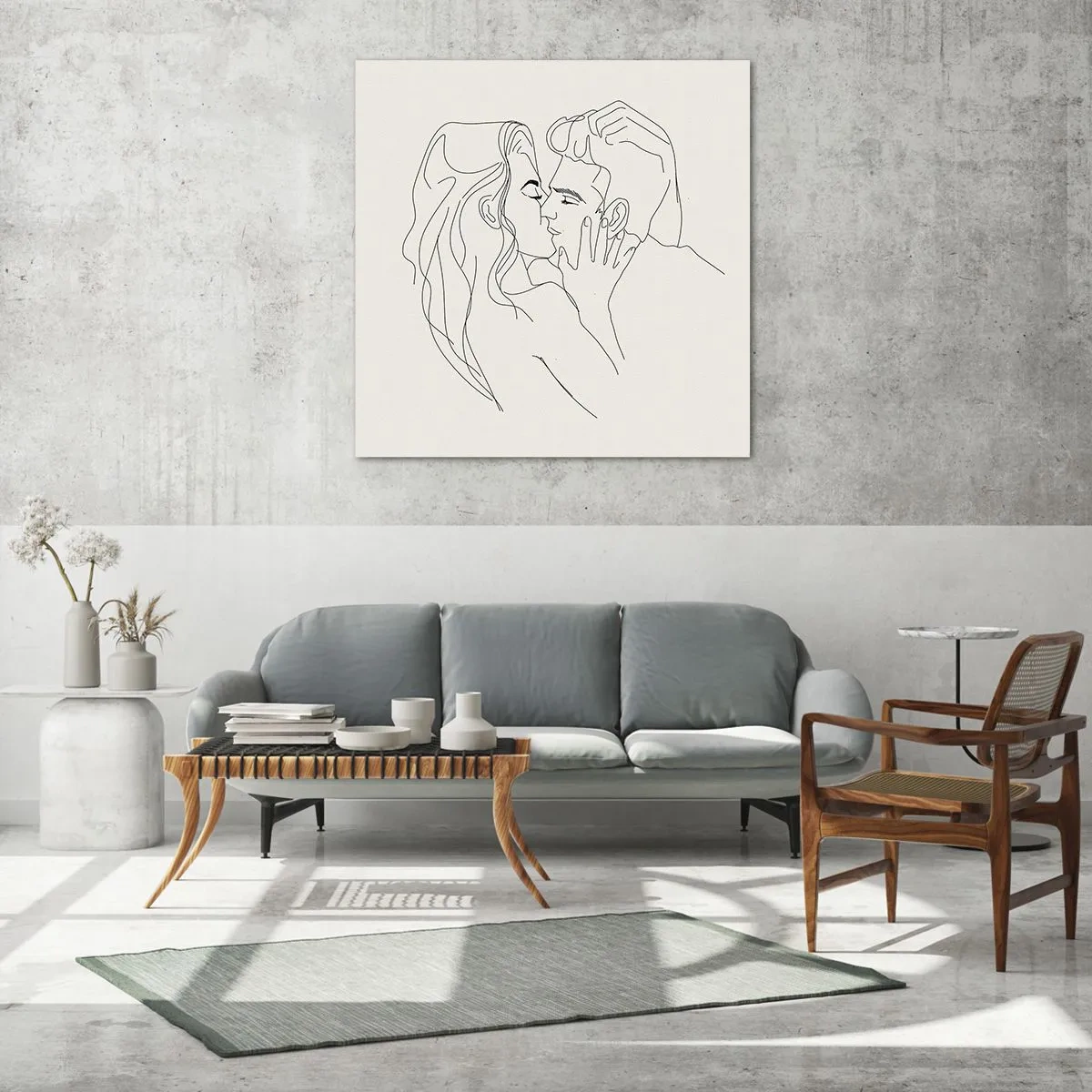 Glasbild - Bild auf glas - Verstrickt im Gefühl - 60x60 cm