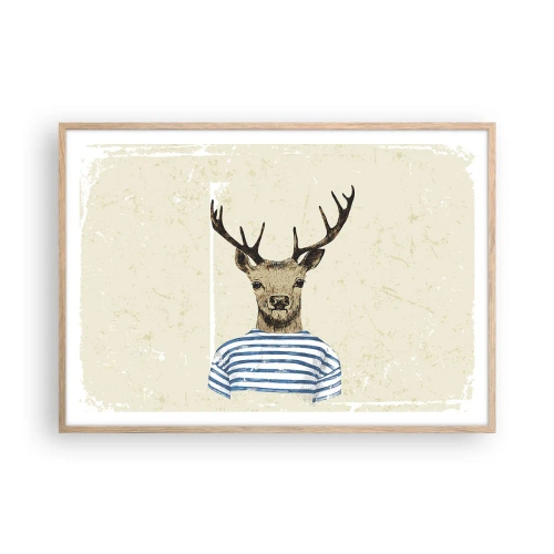 Poster in einem Rahmen aus heller Eiche - Weil ich gestreifte T-Shirts mag! - 100x70 cm