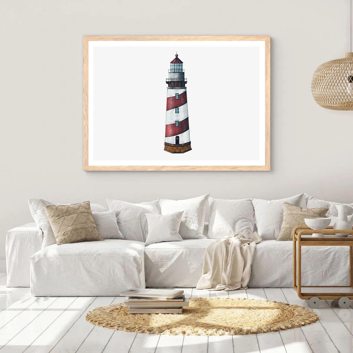 Poster in einem Rahmen aus heller Eiche - Immer auf der Hut - 91x61 cm