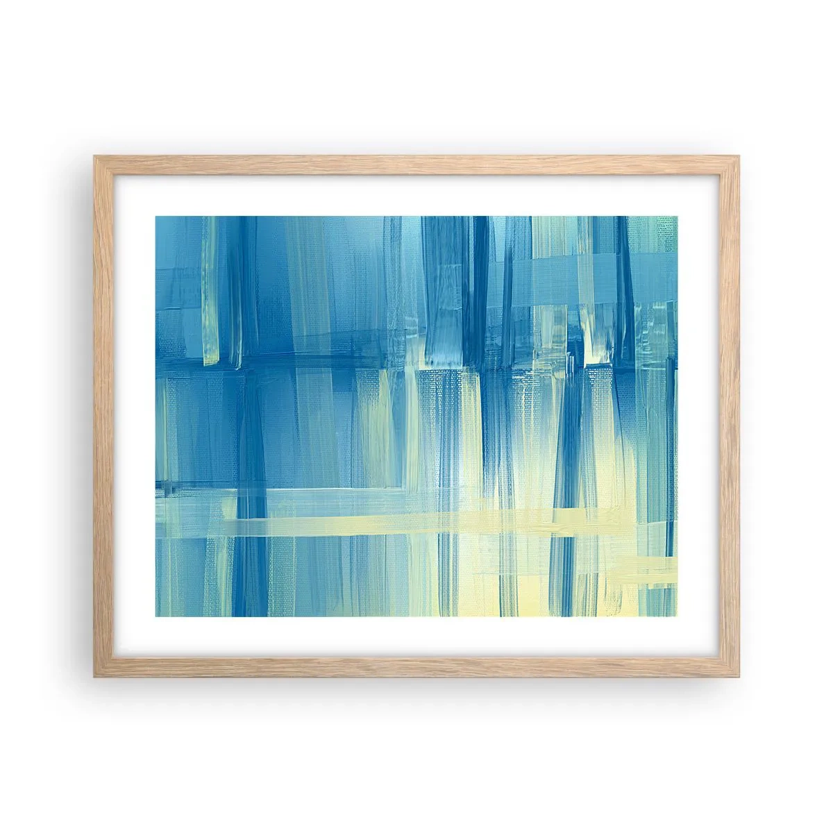 Poster in einem Rahmen aus heller Eiche - Komposition in Türkis - 50x40 cm