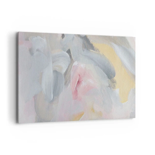 Bild auf Leinwand - Leinwandbild - Abstrakte Pastellstriche in Rosa- und Grautönen. - 120x80cm - In einer Pastellwelt - Moderne Wanddekoration für Wohnzimmer und Schlafzimmer ARTTOR