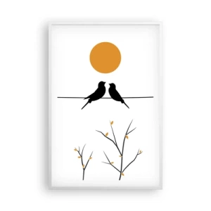 Poster in einem weißen Rahmen - Abend der Nachtigallen - 61x91 cm