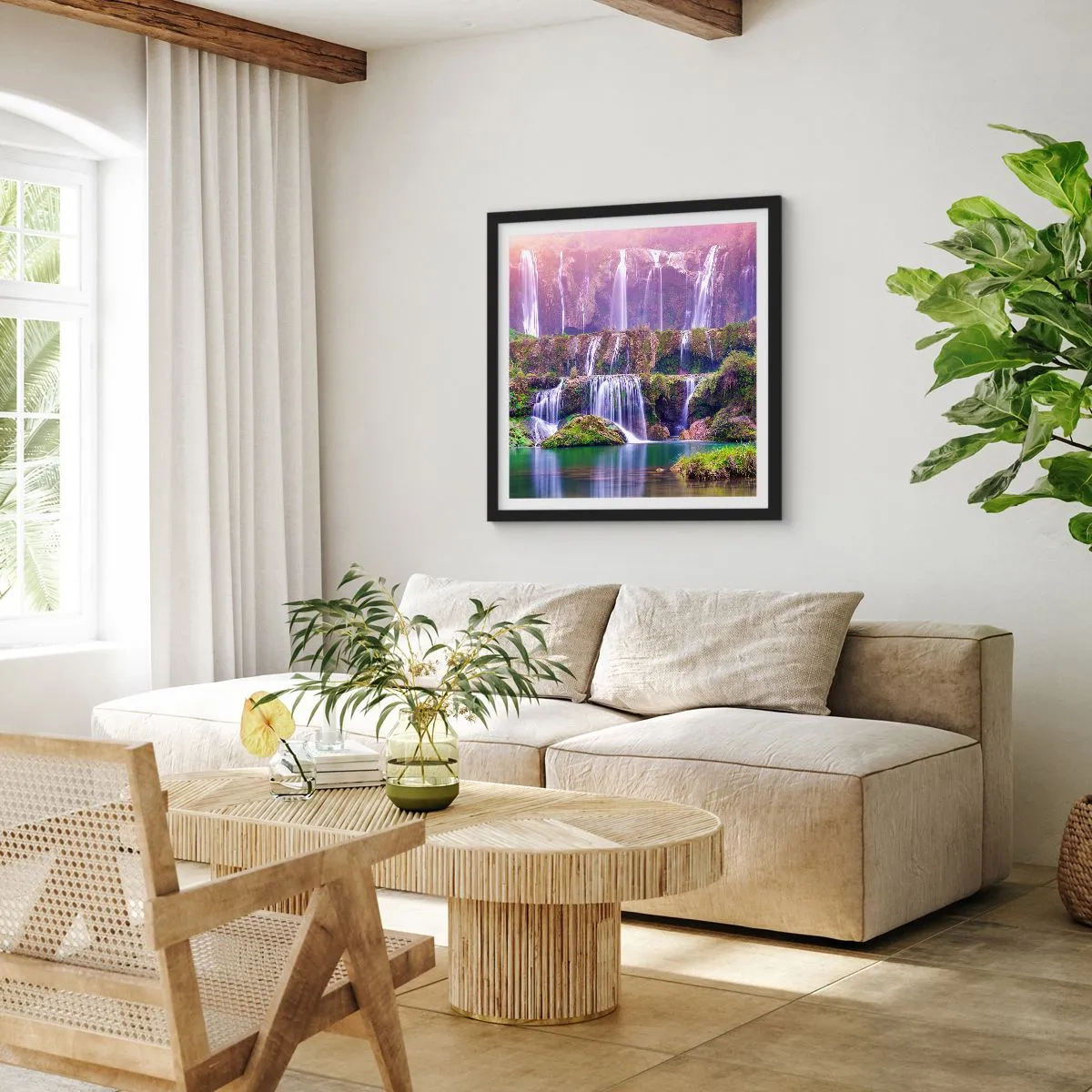 Poster in einem schwarzem Rahmen - Treppe zum Himmel - 30x30 cm