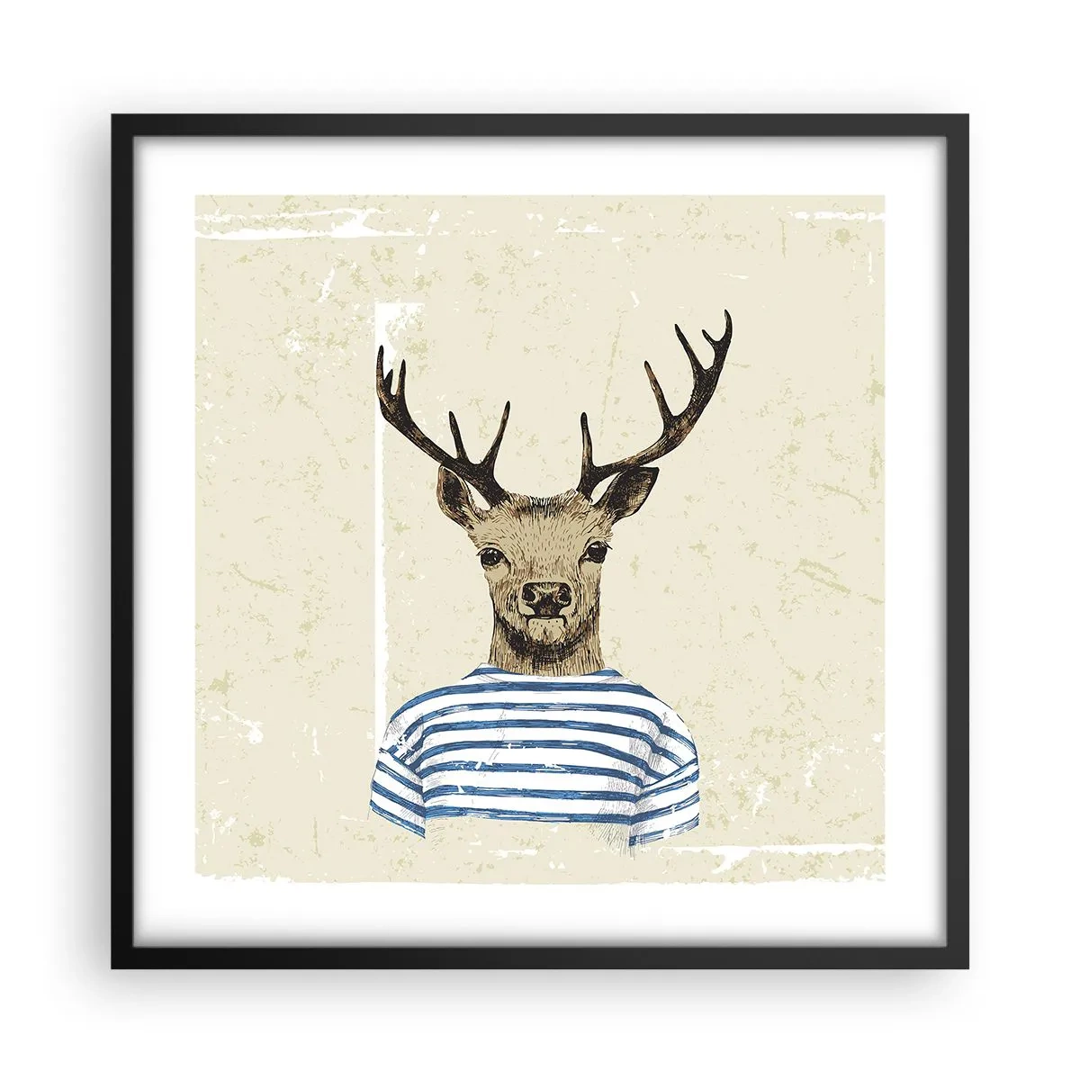 Poster in einem schwarzem Rahmen - Weil ich gestreifte T-Shirts mag! - 50x50 cm