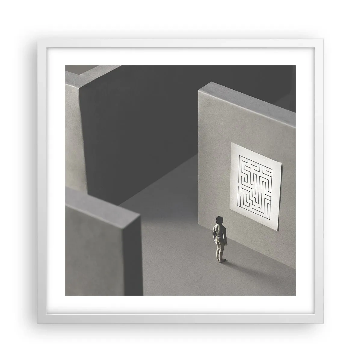 Poster in einem weißen Rahmen - Aber wo bin ich? - 50x50 cm