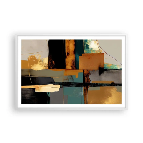 Poster in einem weißen Rahmen - Abstraktion – Licht und Schatten - 91x61 cm