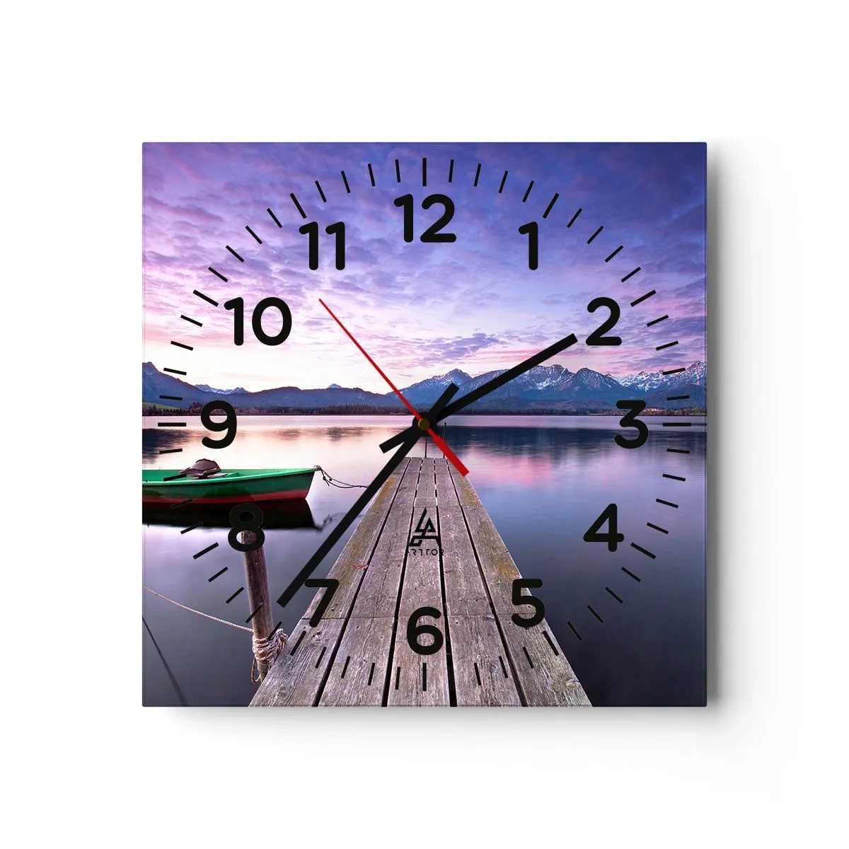 Wanduhr - Glasuhr - Freundliche Stille - 30x30 cm